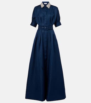 Hemdblusenkleid Cielo aus Seide mit Kristallen | Rebecca Vallance
