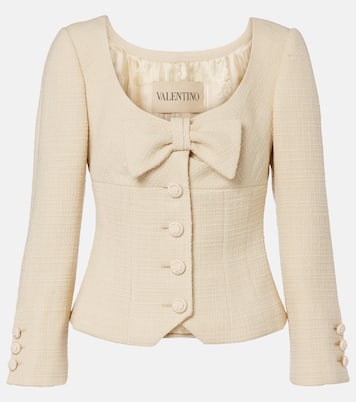 Chaqueta cropped de tweed en mezcla de lana | Valentino