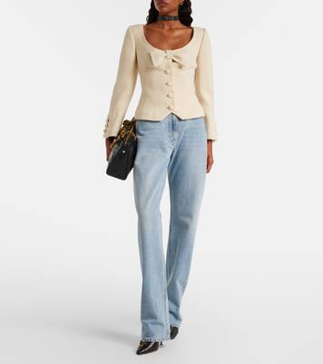 Chaqueta cropped de tweed en mezcla de lana | Valentino