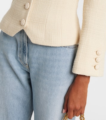 Chaqueta cropped de tweed en mezcla de lana | Valentino