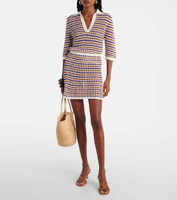 Design open-knit cotton-blend miniskirt | Eres