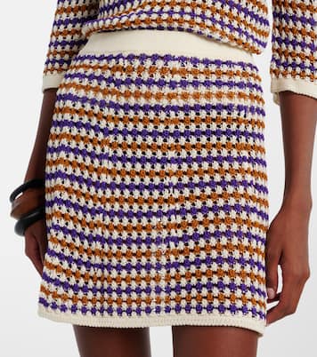 Design open-knit cotton-blend miniskirt | Eres