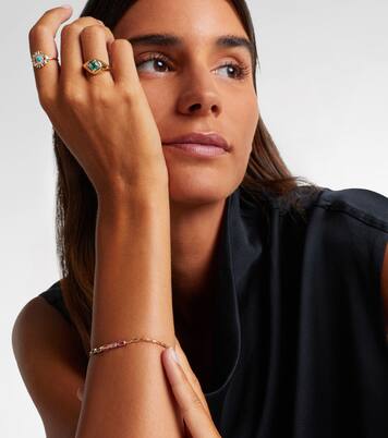 Signet Mini 18kt gold ring with emerald and diamonds | Suzanne Kalan
