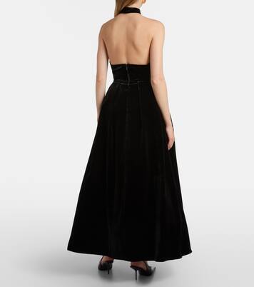Halterneck velvet gown | Elie Saab
