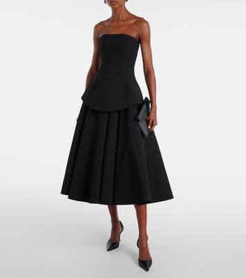 Ada strapless crêpe midi dress | Solace London