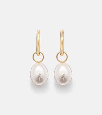 Boucles d’oreilles en or 14 ct, perles et diamants | Mateo