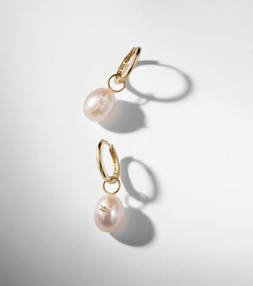 Boucles d’oreilles en or 14 ct, perles et diamants | Mateo
