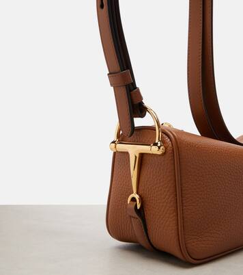 Half Horsebit Small leather shoulder bag | Gucci