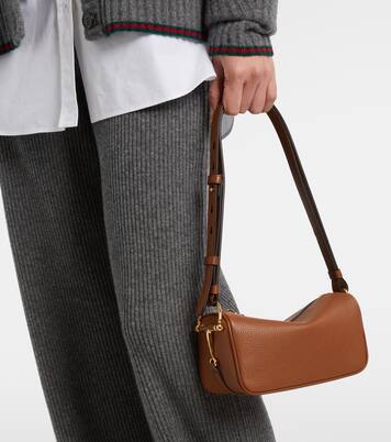 Half Horsebit Small leather shoulder bag | Gucci