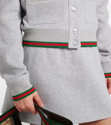 Web Stripe cotton-blend jersey cardigan | Gucci
