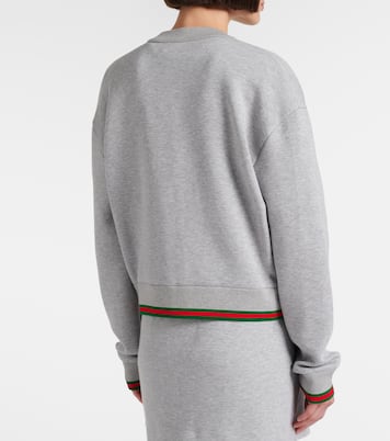 Web Stripe cotton-blend jersey cardigan | Gucci