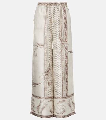 Rive printed silk satin wide-leg pants | Max Mara