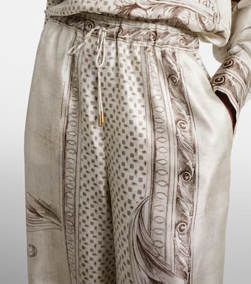 Rive printed silk satin wide-leg pants | Max Mara