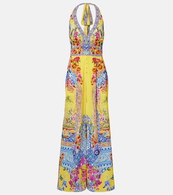 Jumpsuit in crêpe di seta con scollo all’americana | Camilla