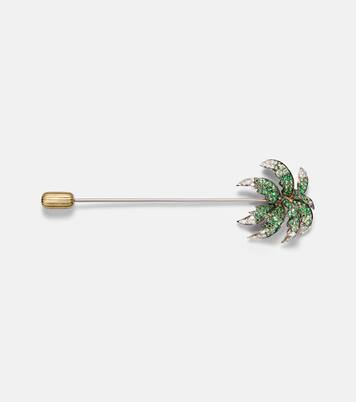 Palmier 9kt gold brooch with tsavorites and diamonds | Yvonne Léon
