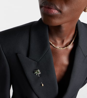 Palmier 9kt gold brooch with tsavorites and diamonds | Yvonne Léon