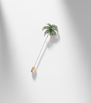 Palmier 9kt gold brooch with tsavorites and diamonds | Yvonne Léon