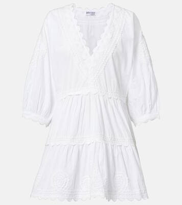 Embroidered cotton poplin minidress | Juliet Dunn