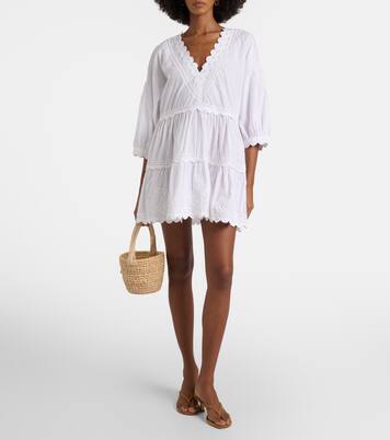 Embroidered cotton poplin minidress | Juliet Dunn
