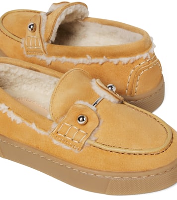 Chambelikid shearling-lined suede loafers | Christian Louboutin Kids