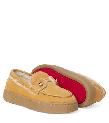 Chambelikid shearling-lined suede loafers | Christian Louboutin Kids