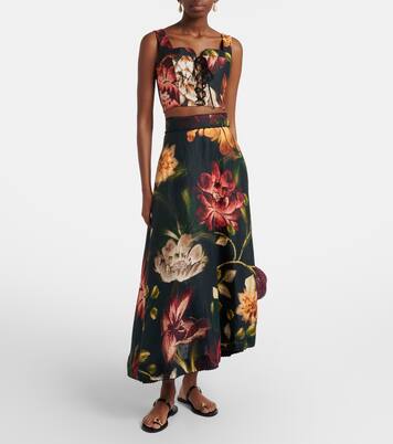 Floral linen maxi skirt | Agua by Agua Bendita