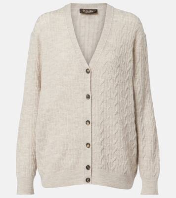 Walnut wool, cashmere, and silk cardigan | Loro Piana