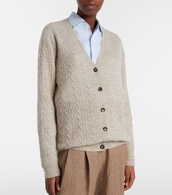 Walnut wool, cashmere, and silk cardigan | Loro Piana