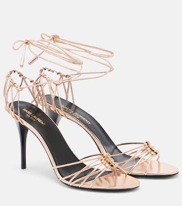 Sandales Babylone 90 en cuir métallisé | Saint Laurent