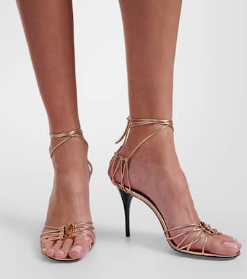 Sandales Babylone 90 en cuir métallisé | Saint Laurent