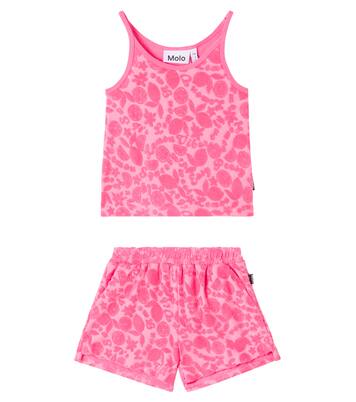 Set de top y shorts de rizo en mezcla de algodón | Molo