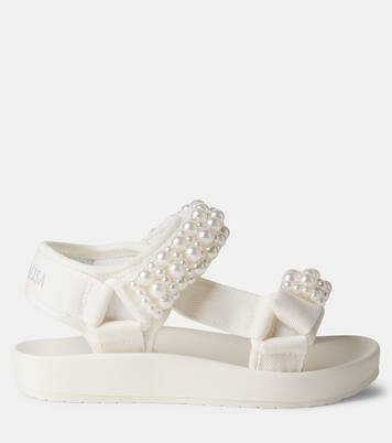 Faux pearl-embellished sandals | Monnalisa
