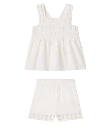 Nouki crochet cotton top and shorts | Bonton