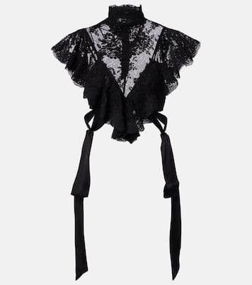 Luna ruffled lace crop top | Zimmermann