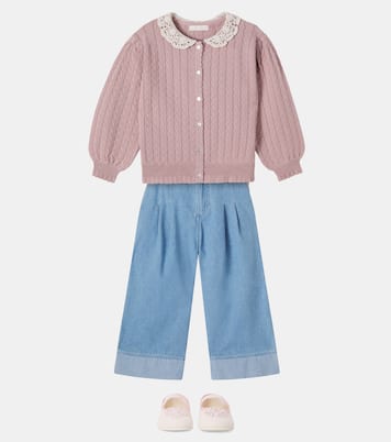 Adelia pointelle cotton cardigan | C'era Una Volta