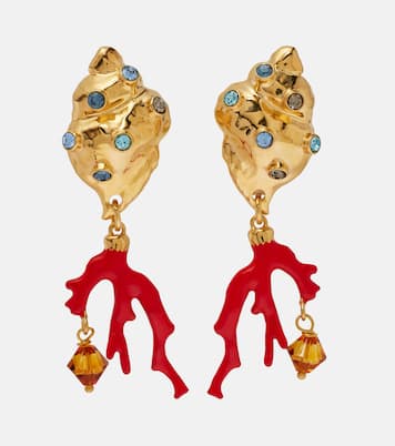Crystal-embellished clip-on earrings | Oscar de la Renta