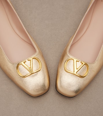 VLogo metallic leather ballet flats | Valentino Garavani