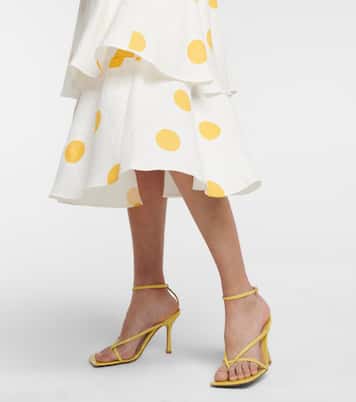 Gonna midi Aya a pois in lino | Rebecca Vallance