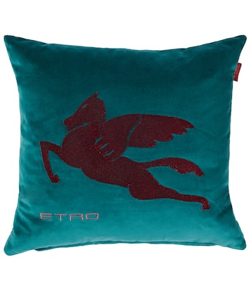 Exeter embroidered velvet cushion | Etro