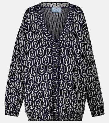 Cárdigan de lana en jacquard | Prada