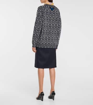 Cárdigan de lana en jacquard | Prada