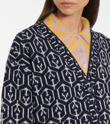Cárdigan de lana en jacquard | Prada