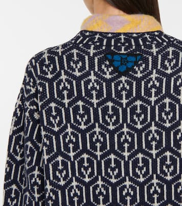 Cárdigan de lana en jacquard | Prada