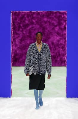 Cárdigan de lana en jacquard | Prada