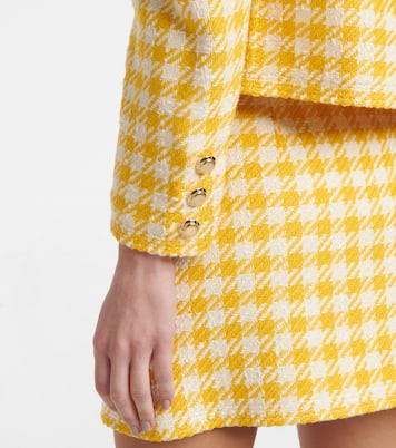 Veste raccourcie en laine et coton mélangés | Miu Miu