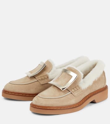 Loafers Viv' Rangers aus Leder mit Shearling | Roger Vivier