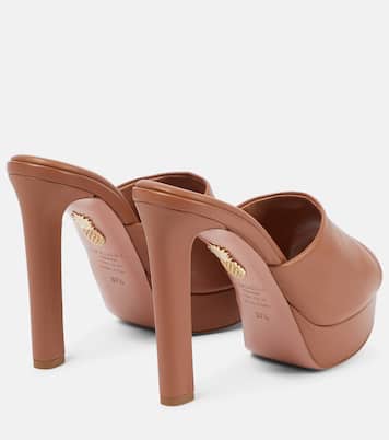 Violette leather platform mules | Aquazzura