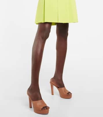 Violette leather platform mules | Aquazzura