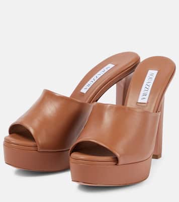 Violette leather platform mules | Aquazzura