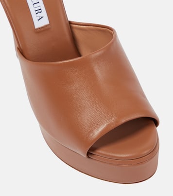 Violette leather platform mules | Aquazzura